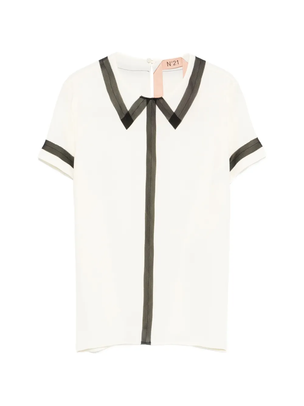 Nº21 contrast-trim top - Toni neutri