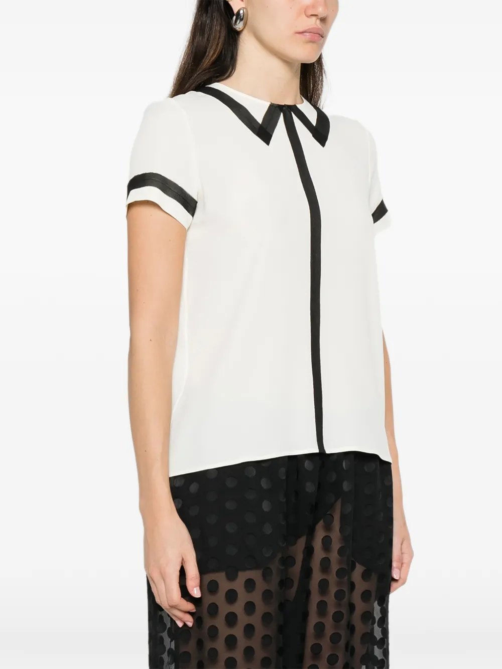  Nº21 Contrast-trim Top - Neutrals 
