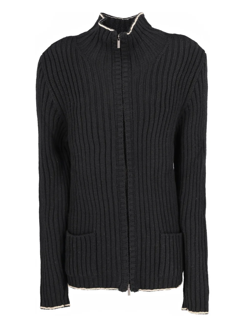 Kenzo Pre-Owned ribbed zip cardigan - Nero
