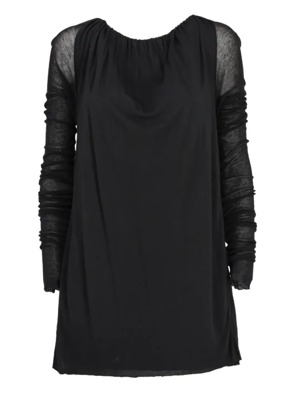 Rick Owens Long-sleeve Mini Dress - Black