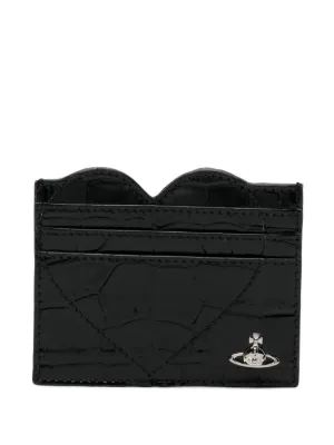 Vivienne Westwood crocodile-effect Orb Wallet | Black | FARFETCH