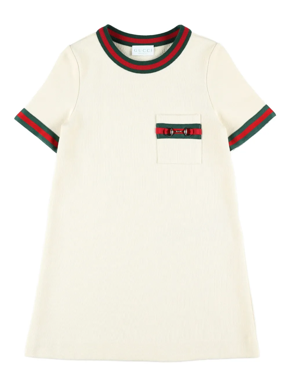 Gucci Kids chest-pocket short-sleeve dress - Neutrals