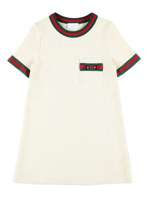 Gucci Kids vestido manga corta con bolsillo en el pecho