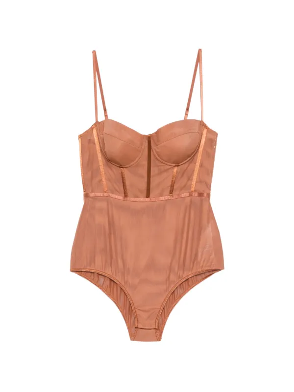 Zimmermann Rebellion Corset Bodysuit in Orange