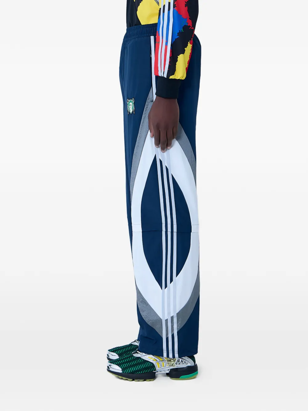 Adidas x Brain Dead elasticated-waist logo track pants - Blauw