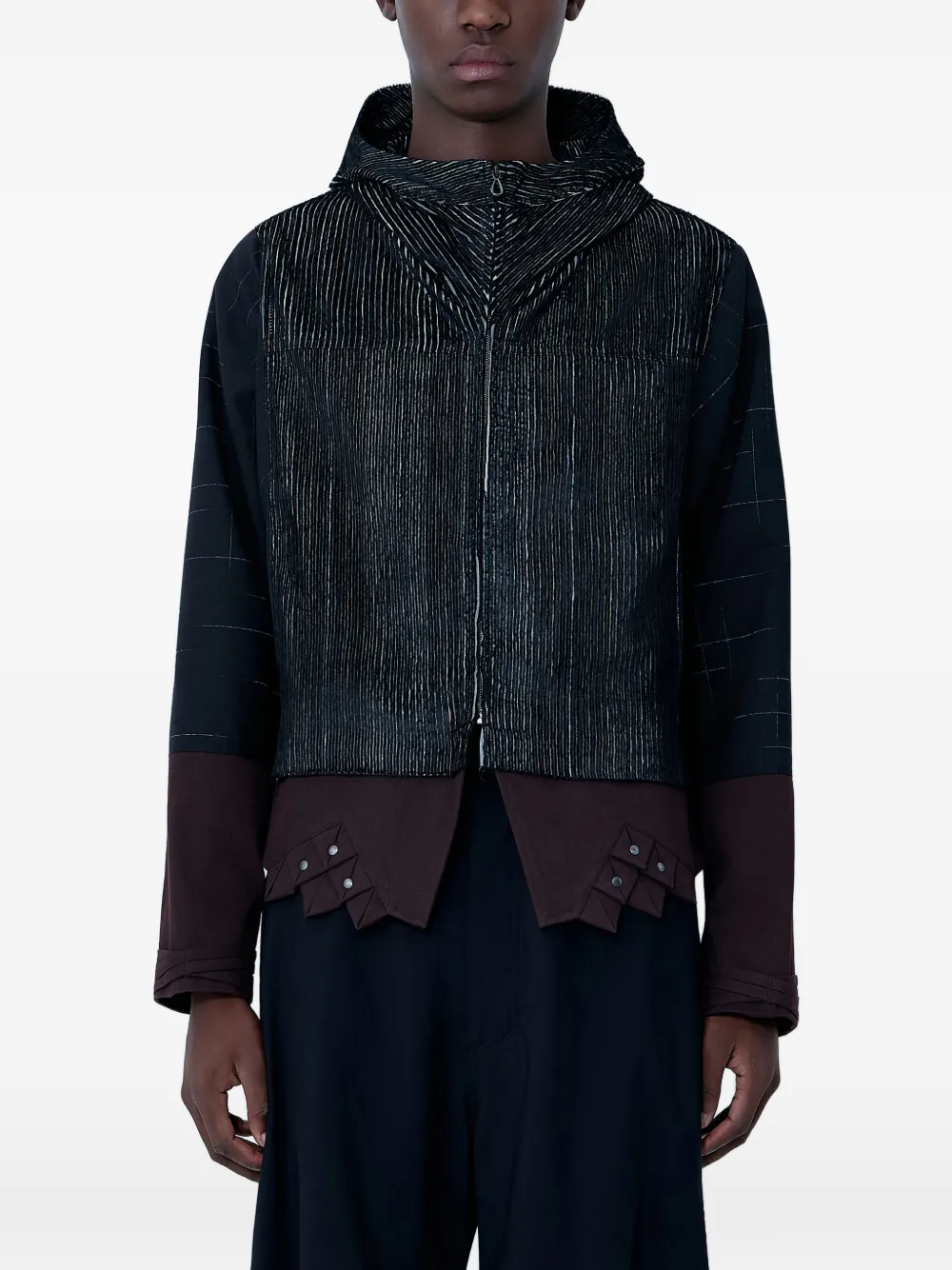 Kiko Kostadinov contrast-panel hooded jacket - Grigio