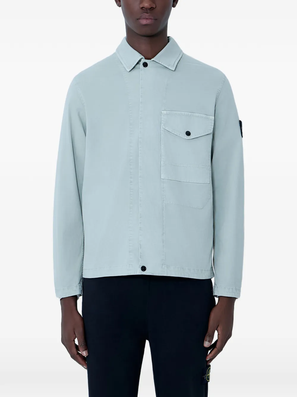 Stone Island patch zip shirt - Blu
