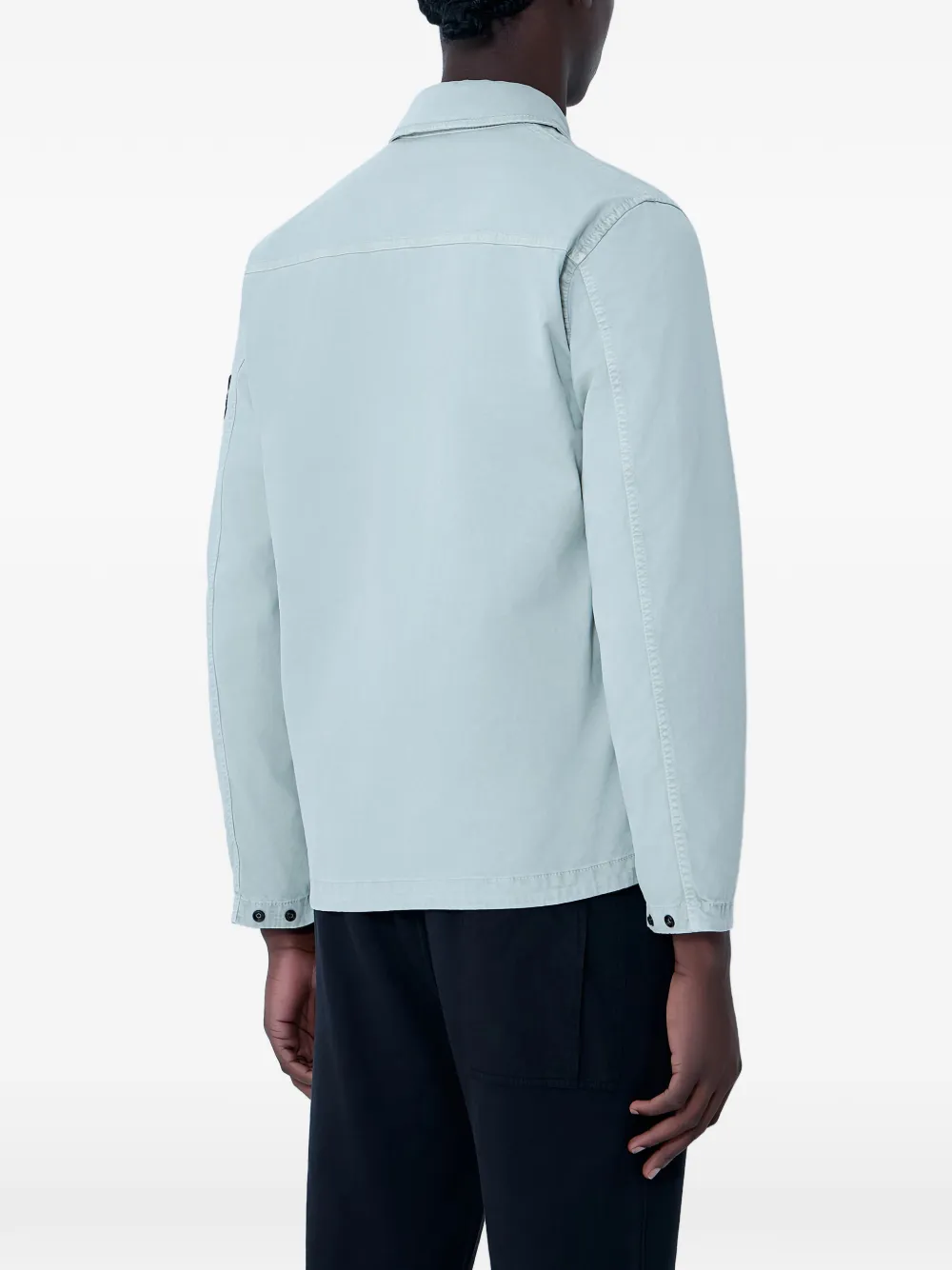 Stone Island Patch Zip Shirt | Blue | FARFETCH