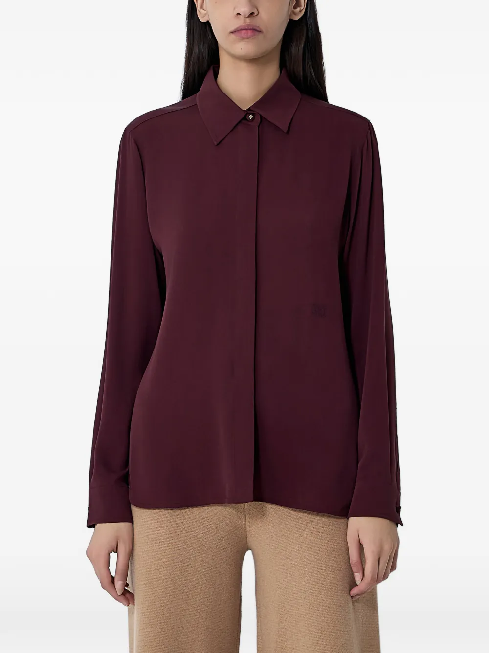 Max Mara button-down silk shirt - Rot