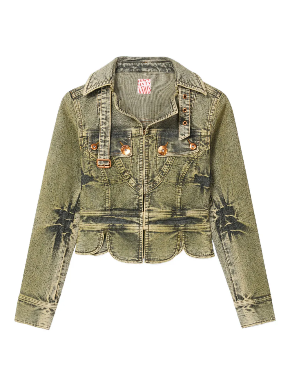 Miss Sixty Giacca denim con fantasia tie dye - Verde