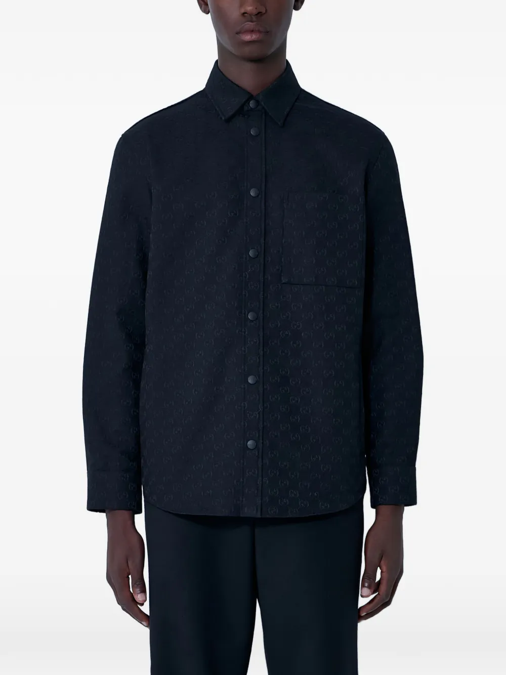 Gucci GG motif button-down shirt - Blau