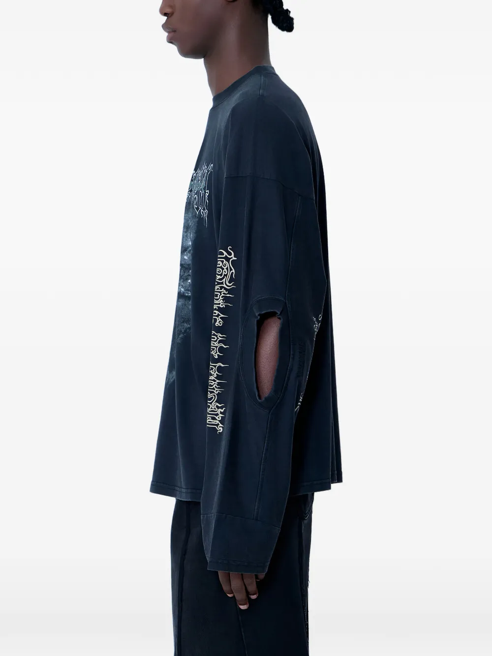 VETEMENTS Spirit graphic-print long-sleeve T-shirt - Zwart