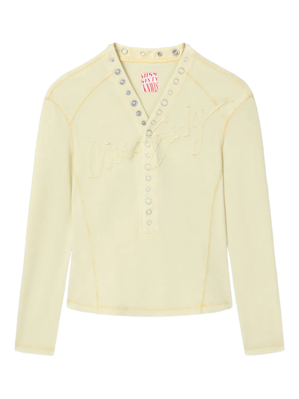 Miss Sixty V-neck Top In Yellow