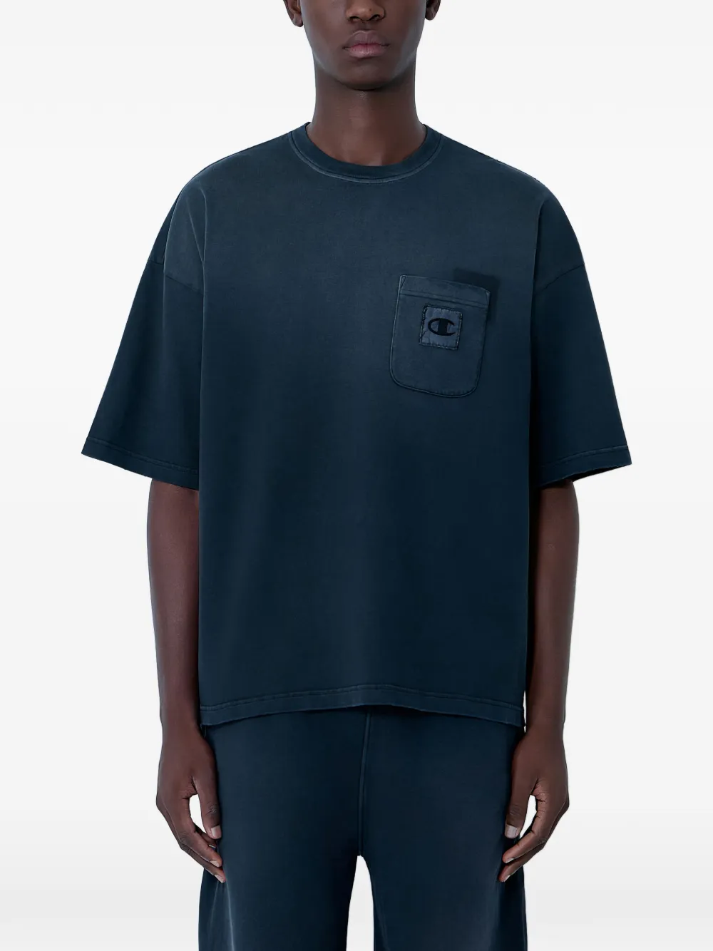 Champion patch-pocket T-shirt - Blu
