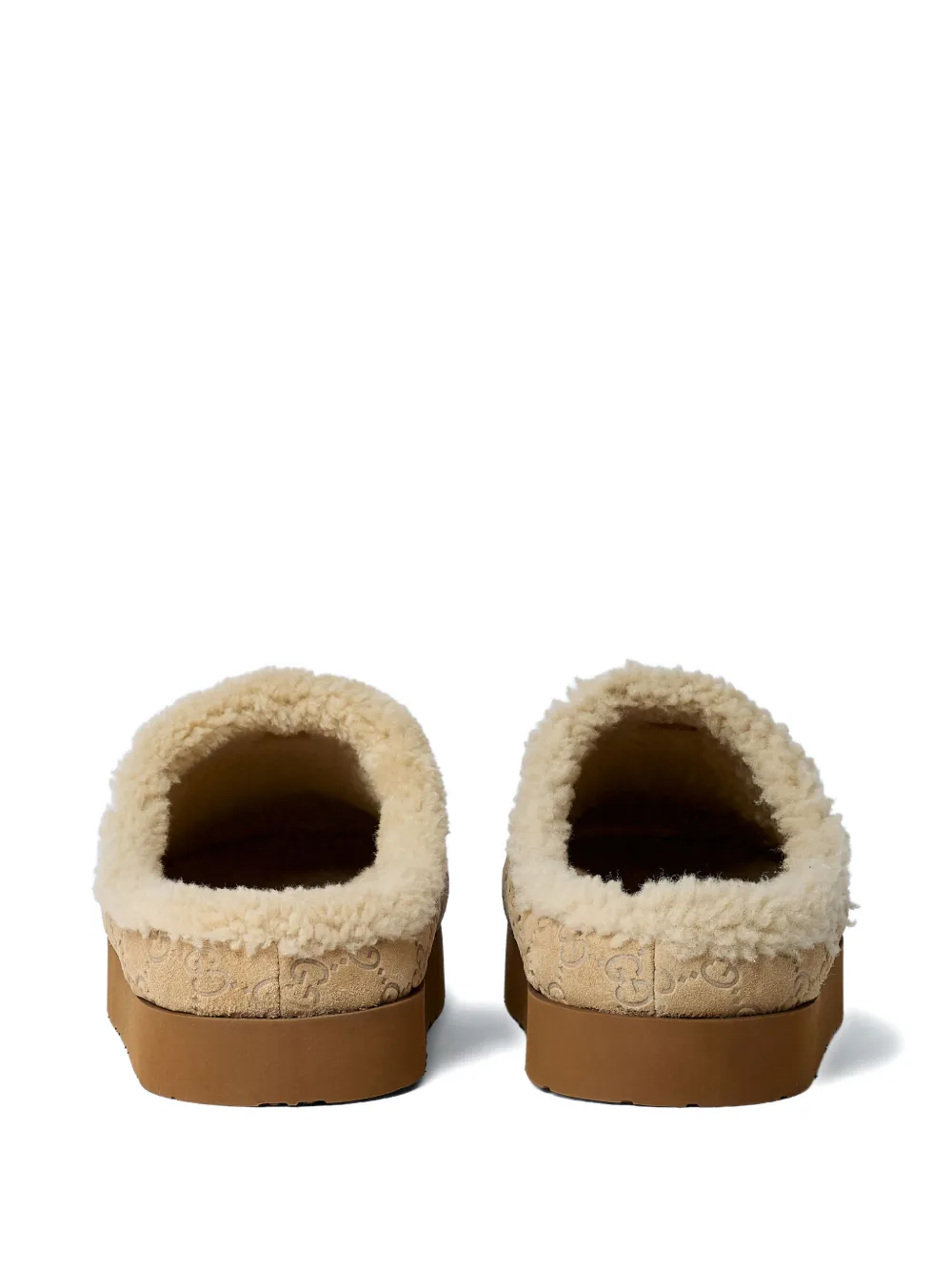 Gucci Horsebit slippers met GG-logo Beige