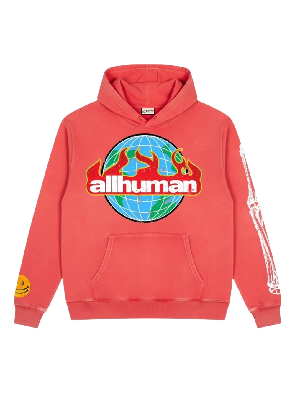 ALL HUMAN graphic hooded sweater - Rot