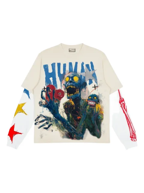 ALL HUMAN graphic long-sleeve T-shirt