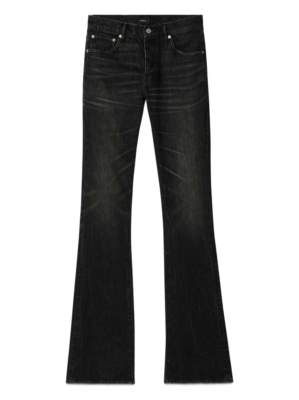 Purple Brand flocked velvet flare jeans - Schwarz