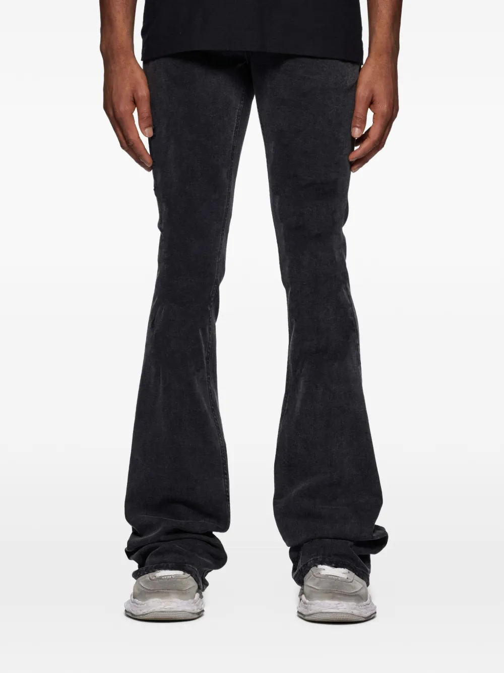 Purple Brand Fluwelen flared jeans - Zwart