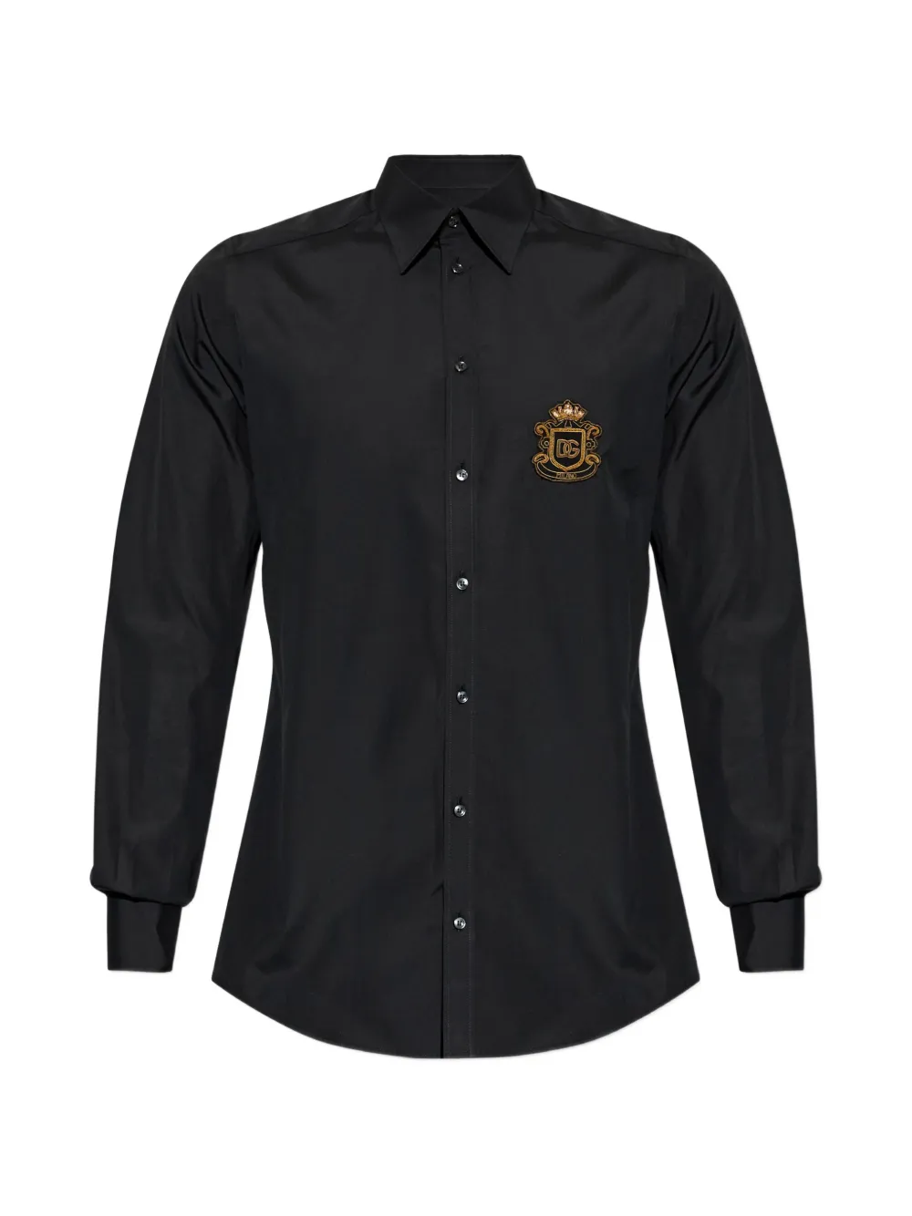 Dolce & Gabbana logo-embroidered shirt - Schwarz
