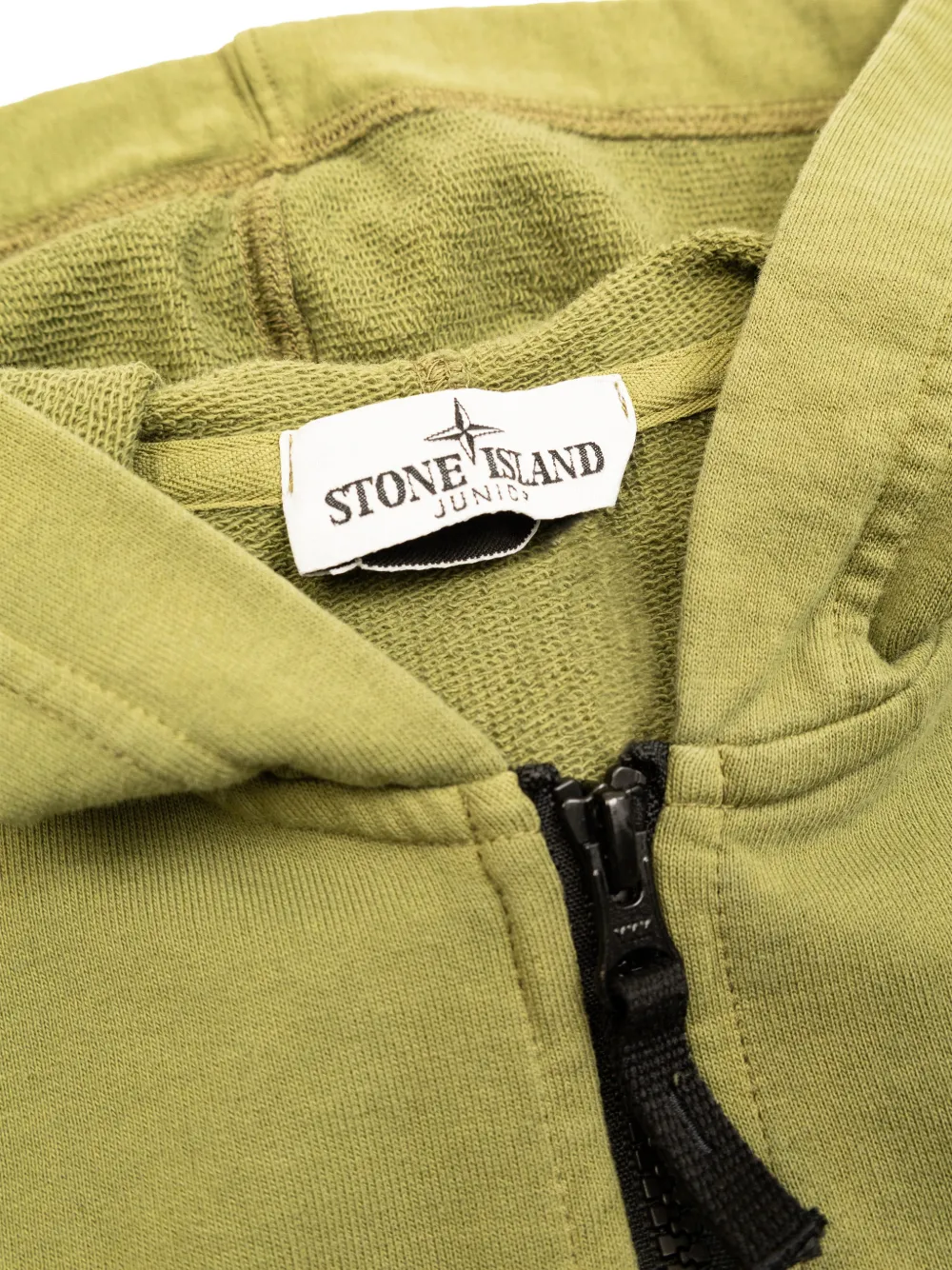 Stone Island Junior Hoodie met rits Groen