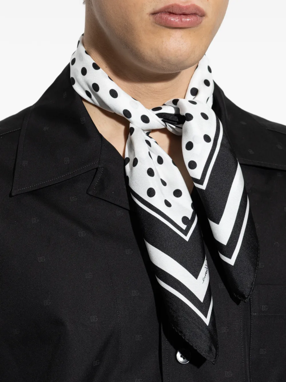 Dolce & Gabbana Sjaal met stippen Wit