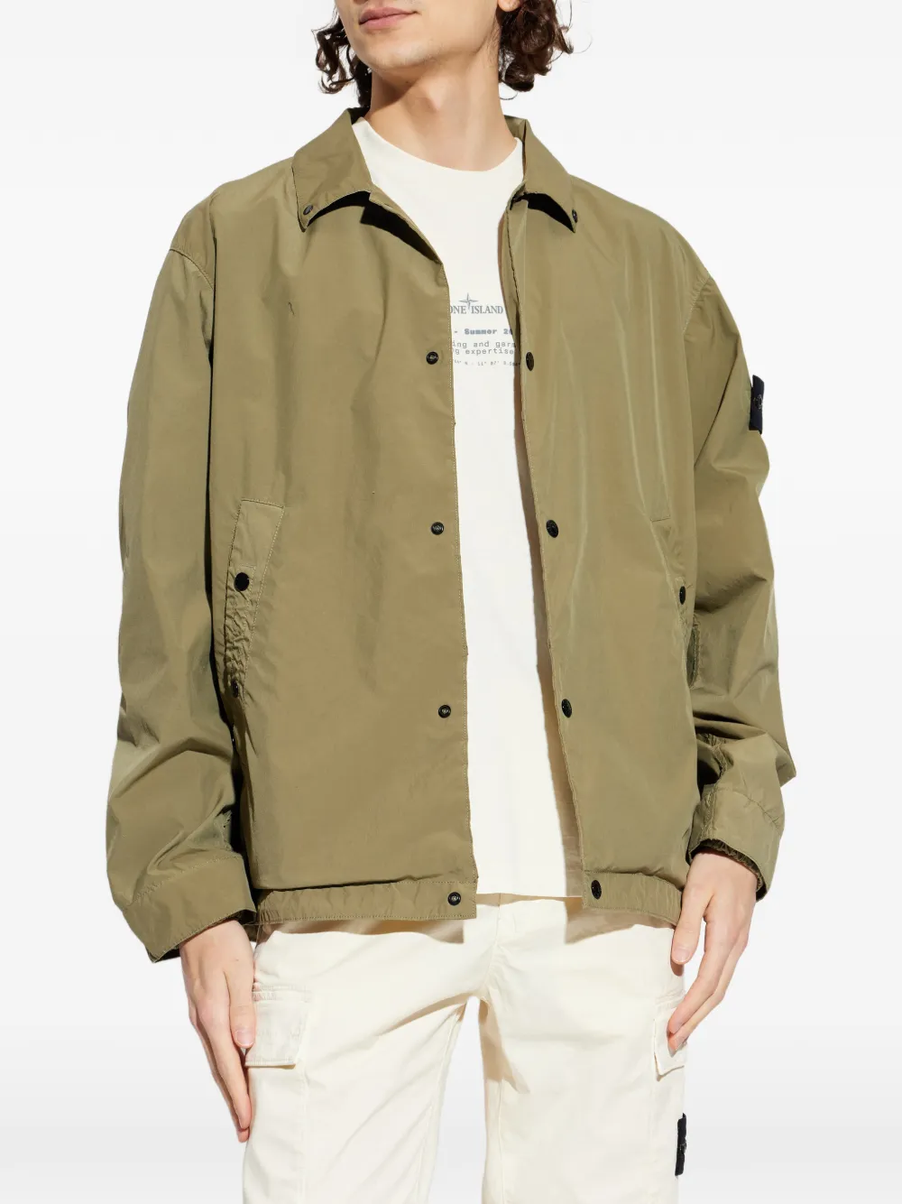 buttoned bomber jacket