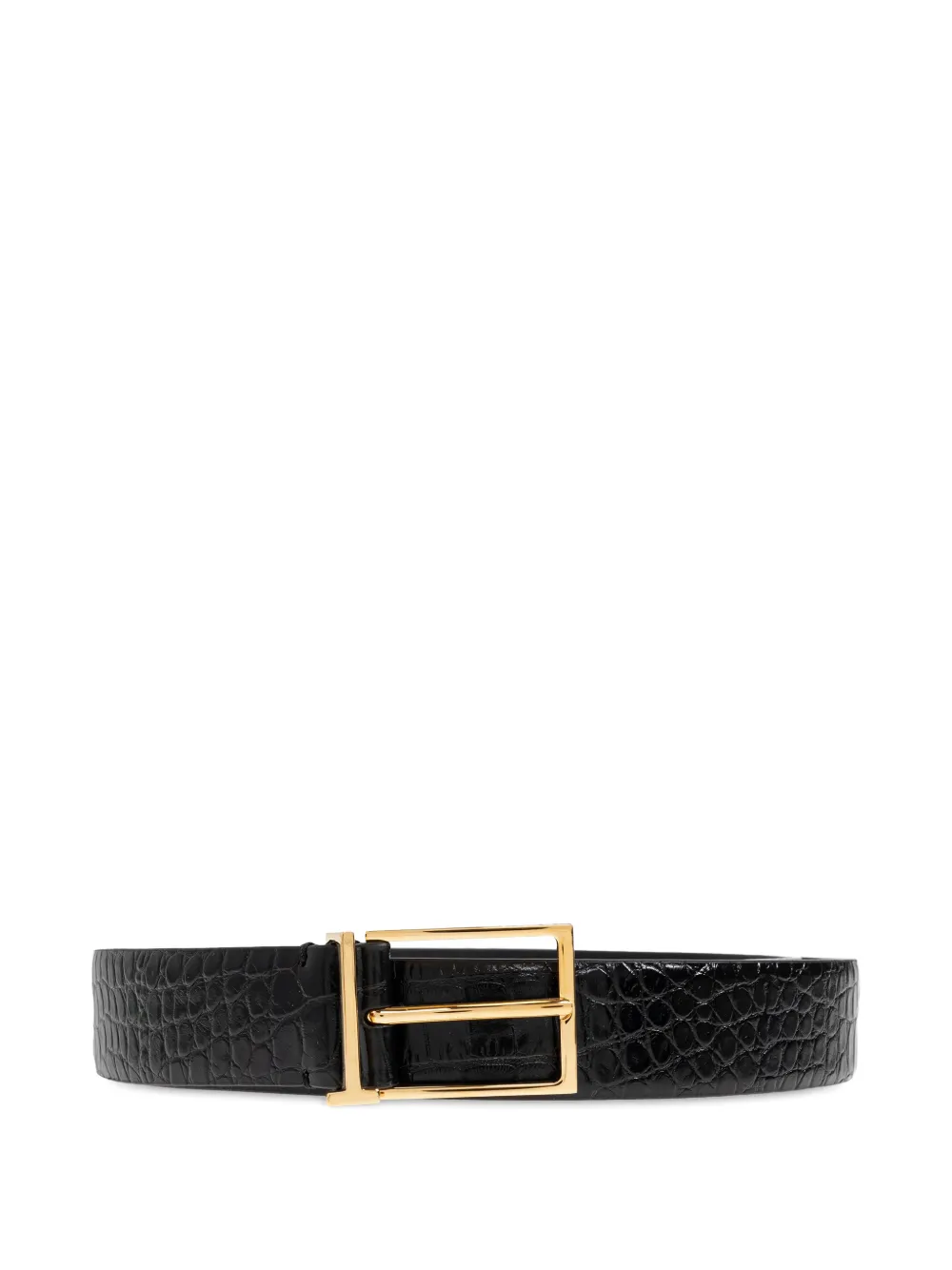 TOM FORD crocodile-effect buckled belt - Nero