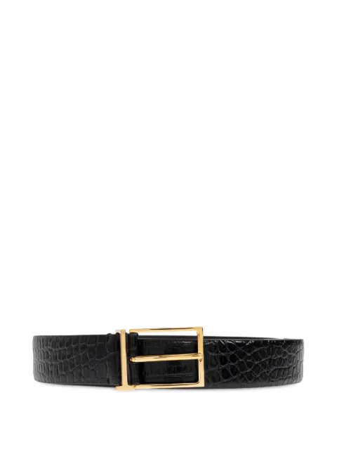 TOM FORD crocodile-effect buckled belt