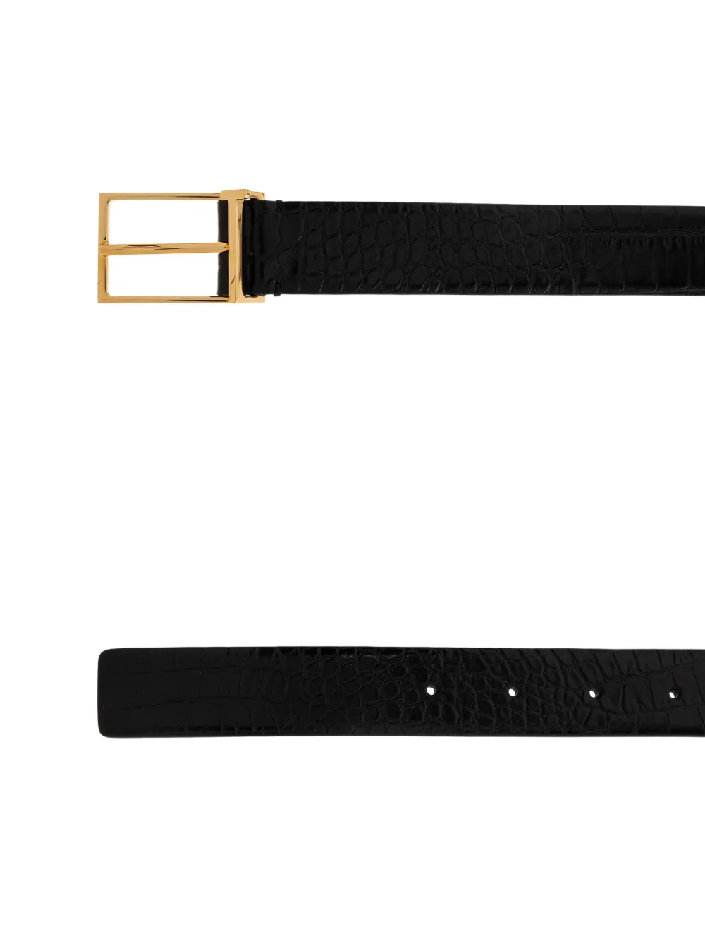  Tom Ford Crocodile-effect Buckled Belt - Black 