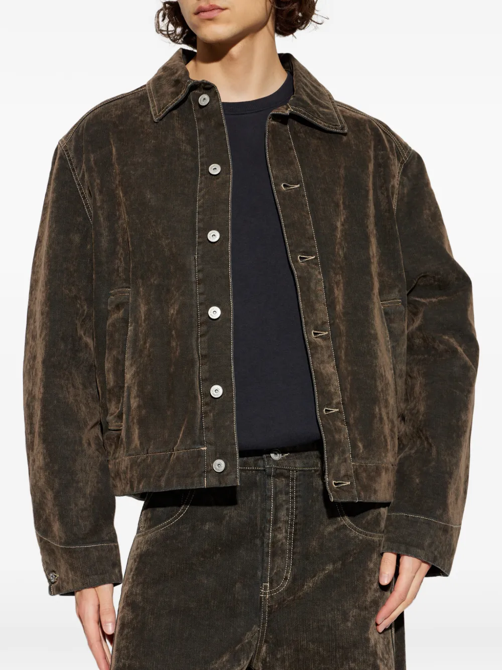  Jacquemus Mirada Button Corduroy Jacket - Brown 