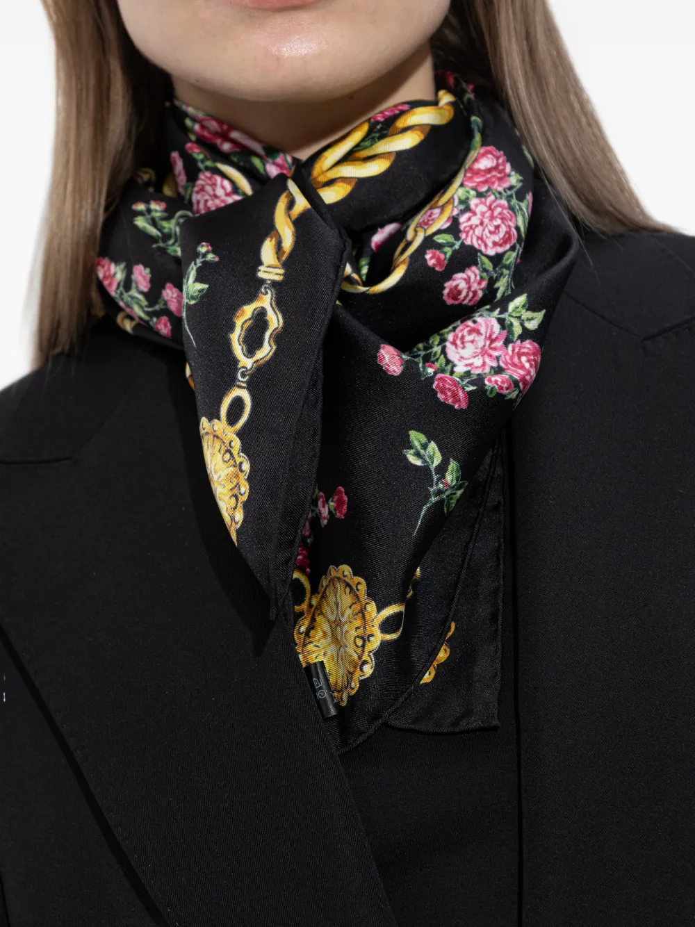 Dolce & Gabbana Sjaal met bloemenprint Zwart