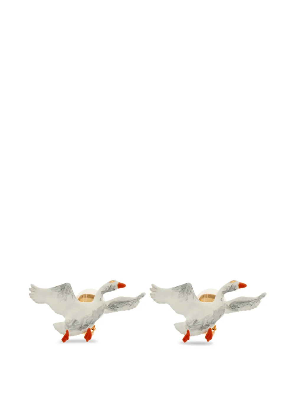 Moschino goose detail earrings - Bianco