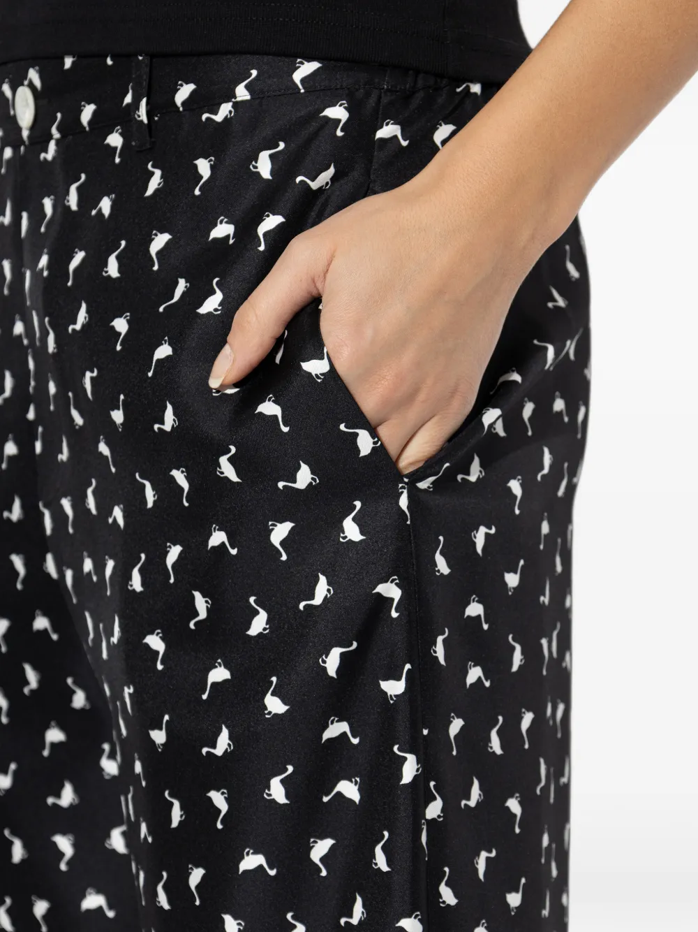 Moschino Broek met print Zwart