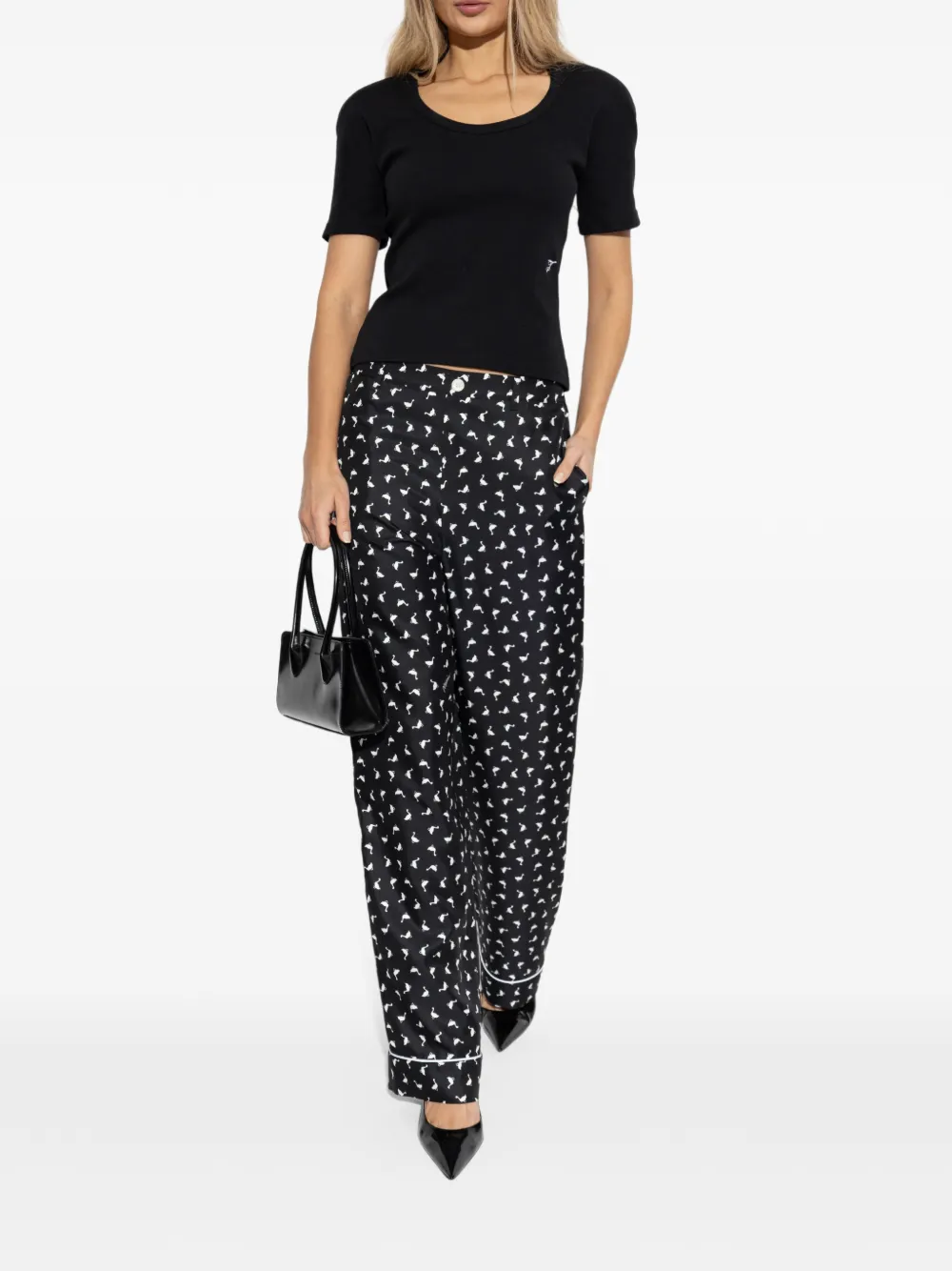 Moschino Broek met print Zwart