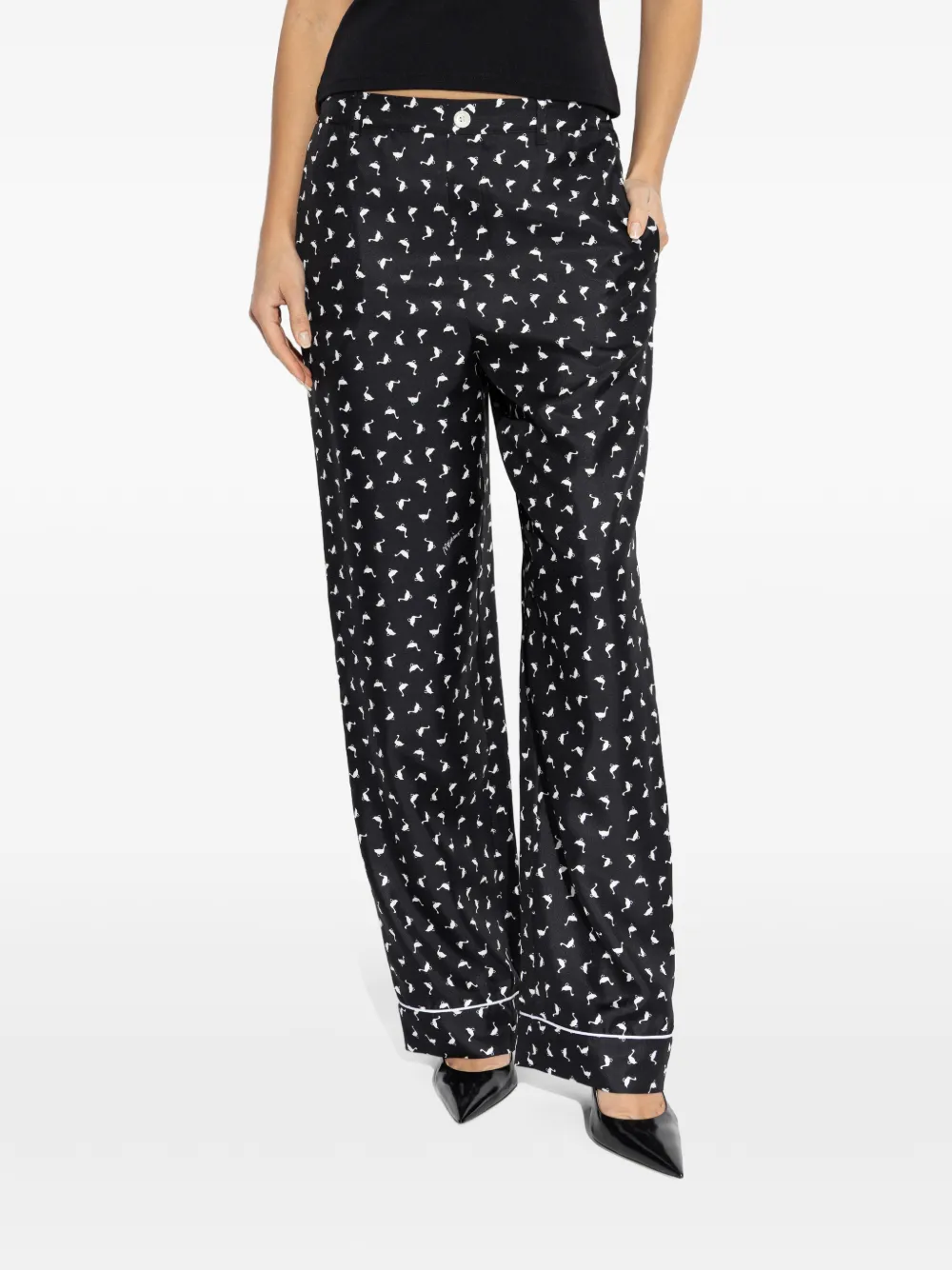 Moschino Broek met print Zwart