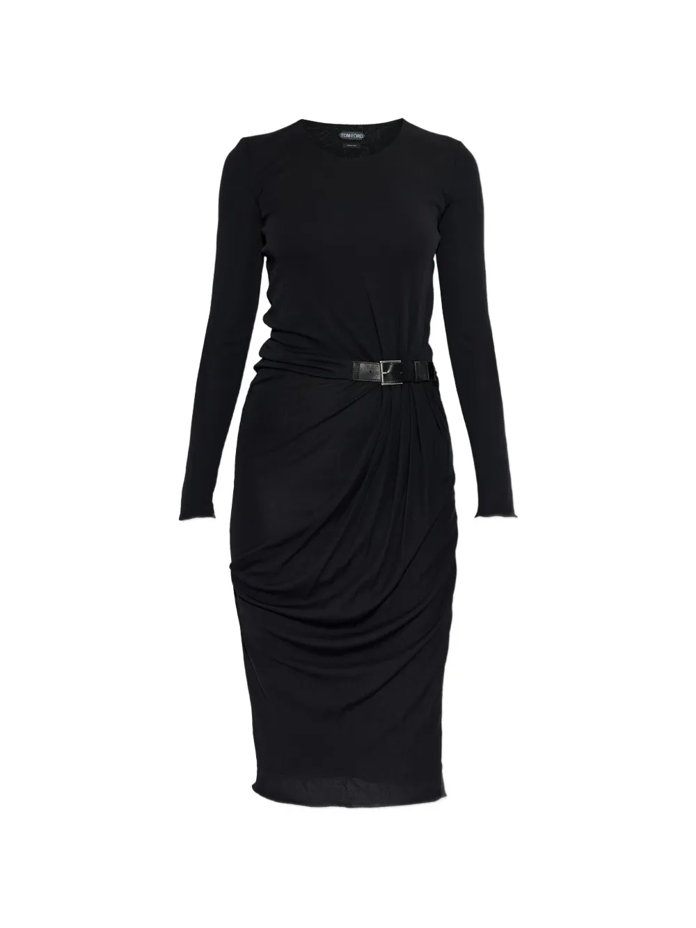 TOM FORD belt-detail midi dress - Nero