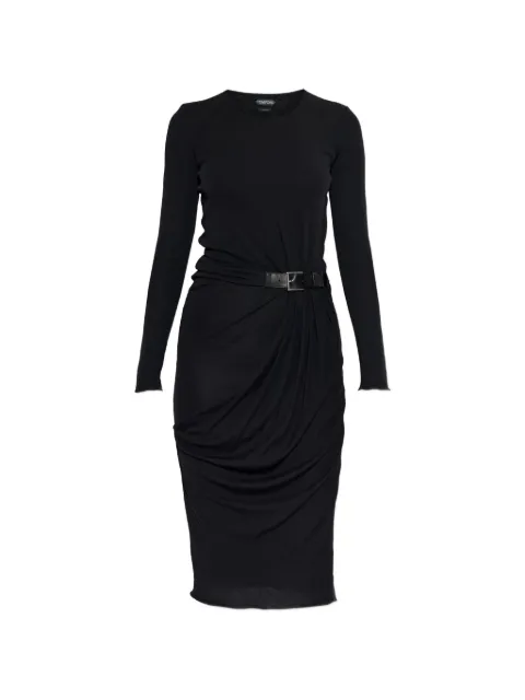 TOM FORD robe mi-longue à taille ceinturée