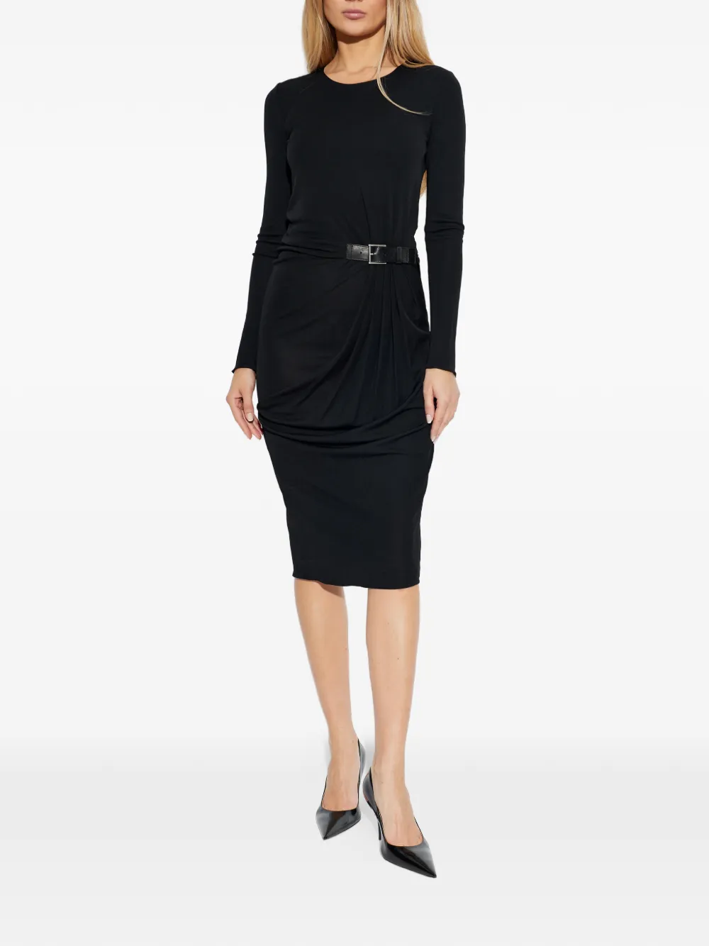 TOM FORD Midi-jurk met ceintuur Zwart