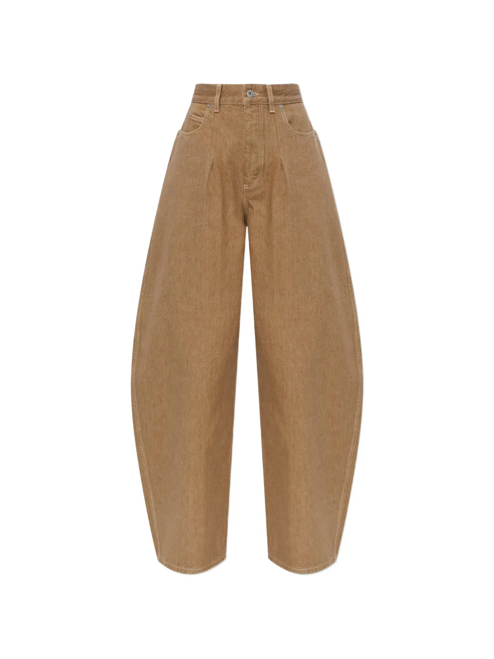 Jacquemus pleat-detail wide-leg denim jeans - Marrone