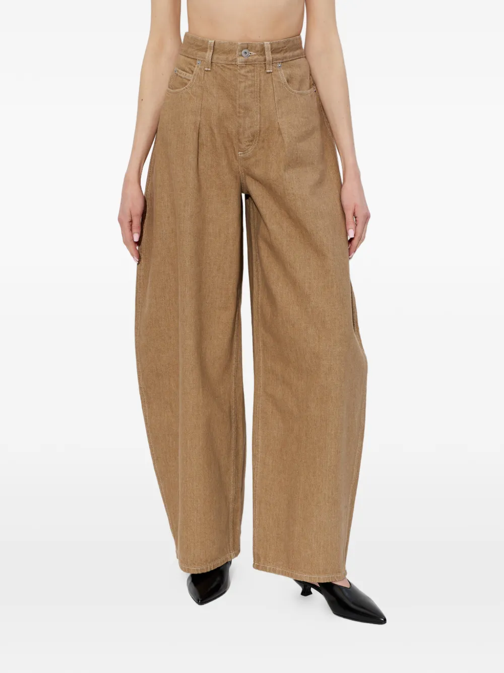  Jacquemus Vaqueros Anchos Con Pinzas - Marrón 