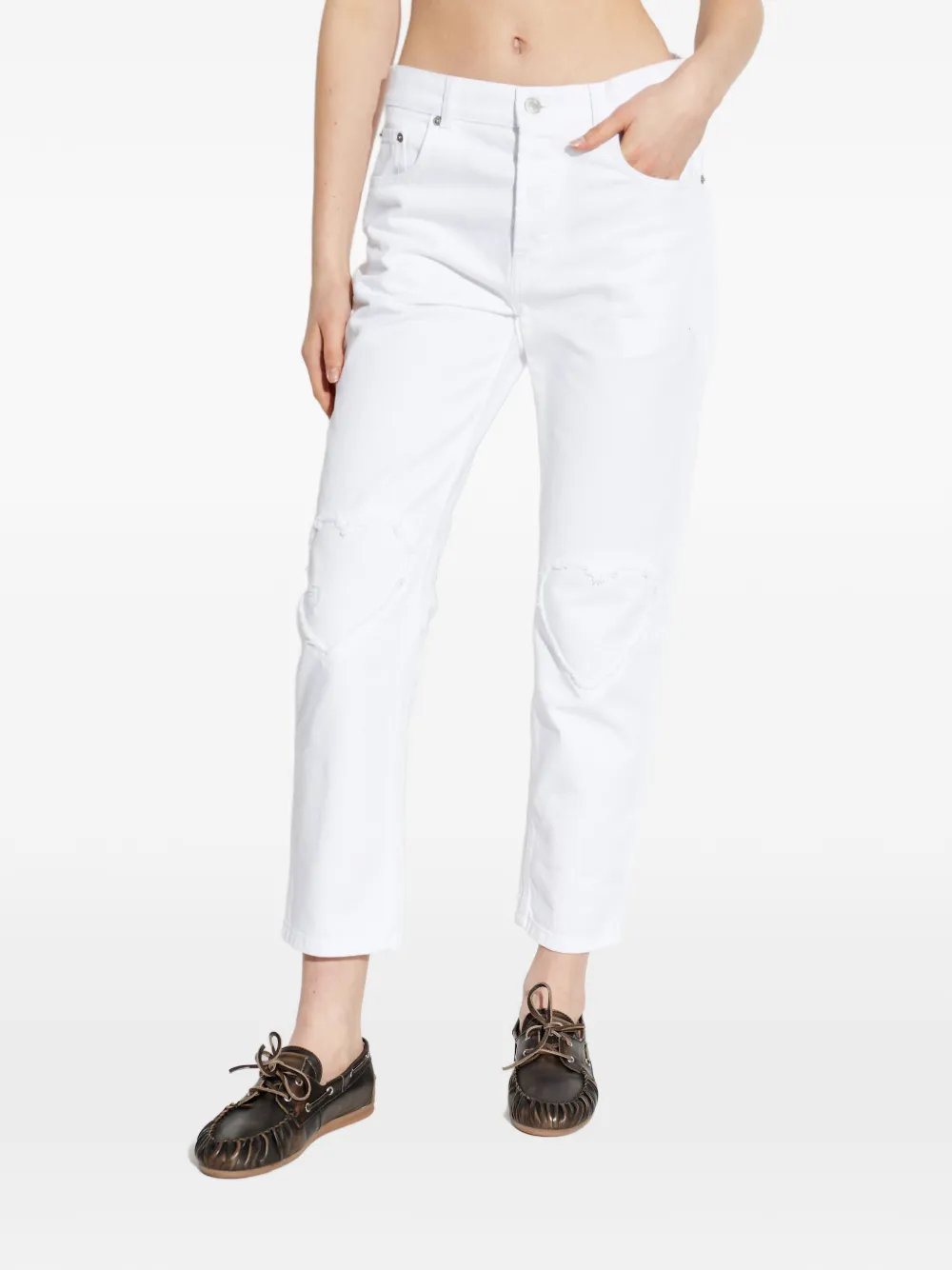 Moschino Jeans met franje Wit
