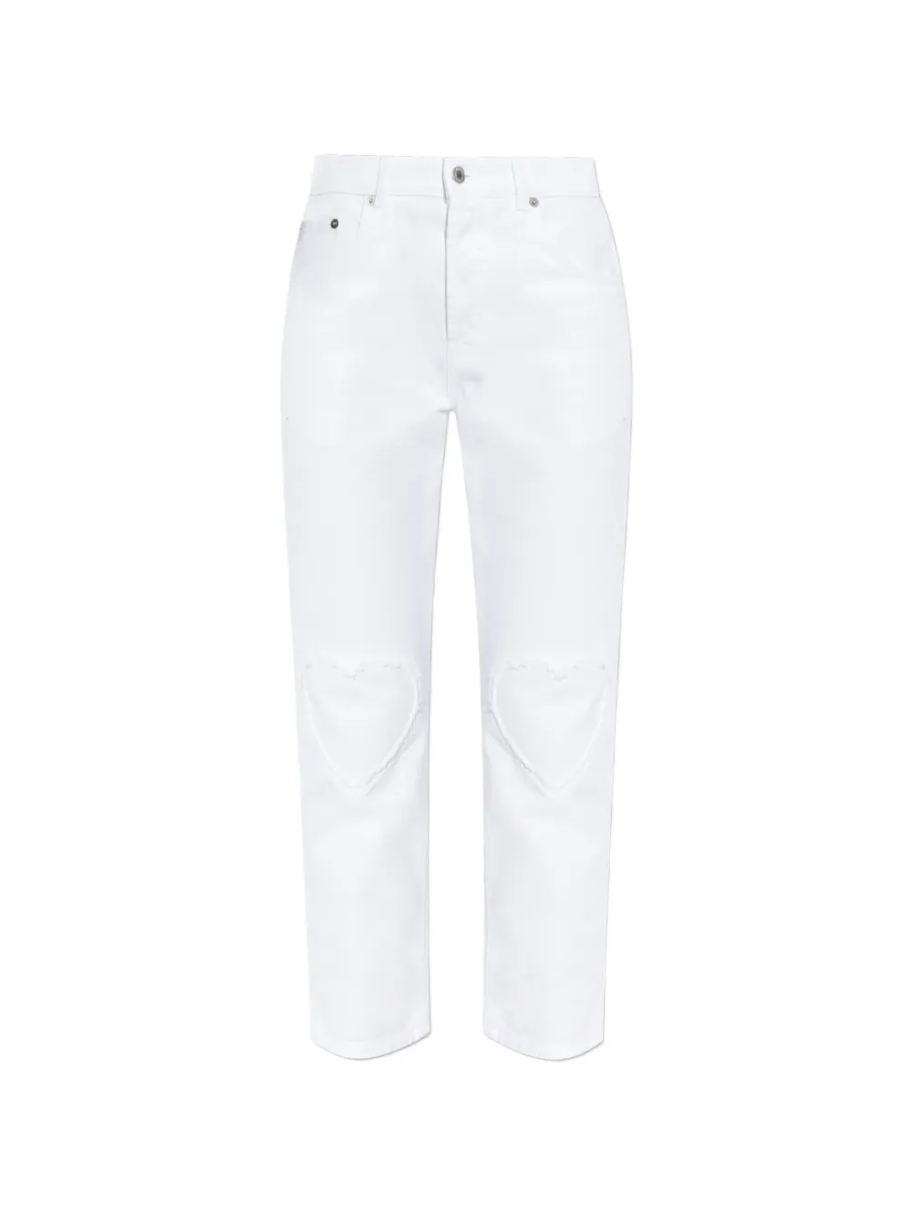 Moschino heart frayed jeans - Bianco