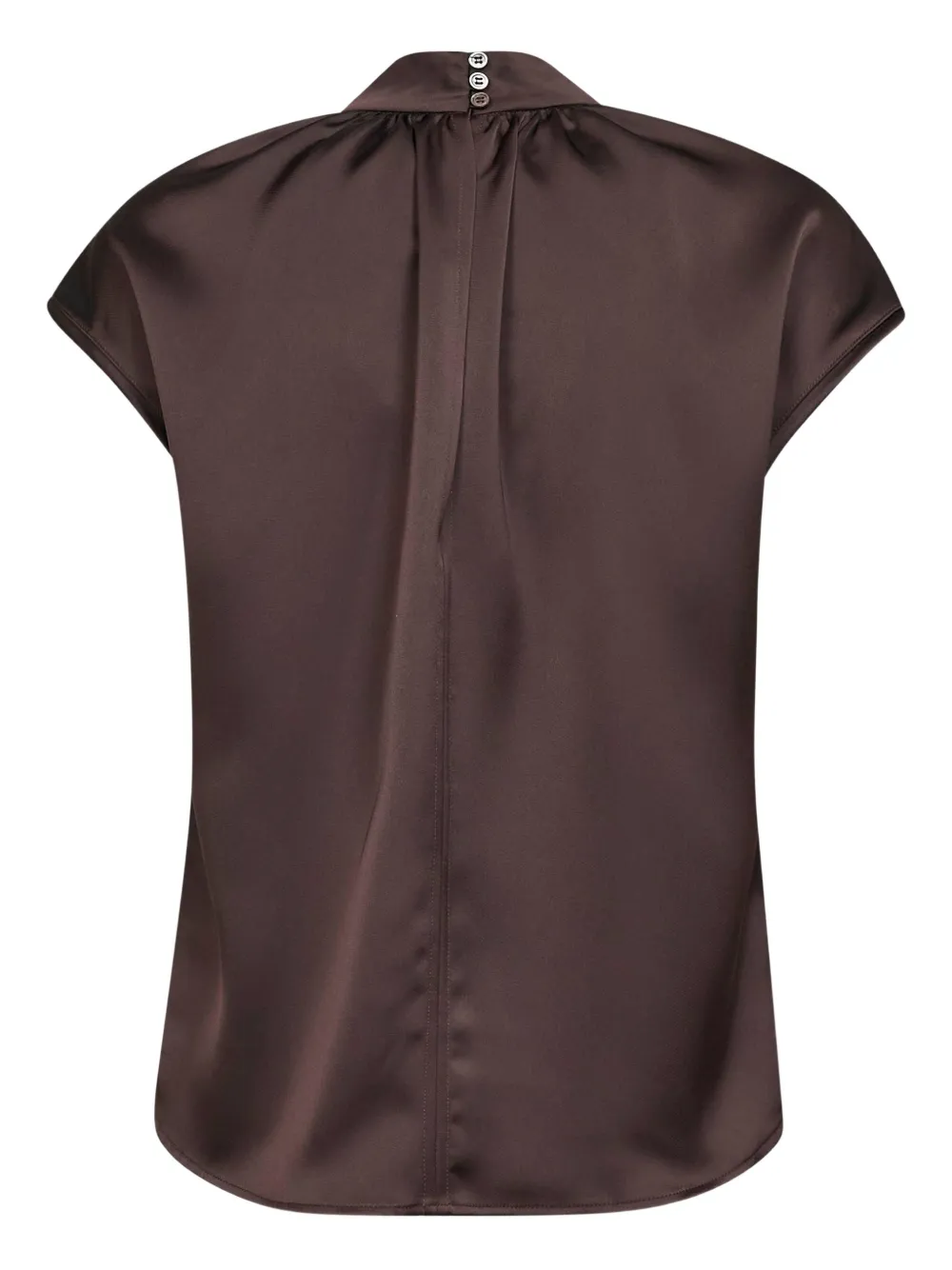 Blanca Vita gathered-collar top - Bruin