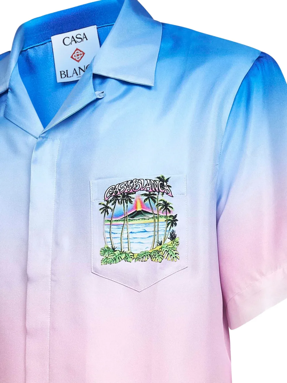 Casablanca Overhemd met print en kleurverloop Blauw