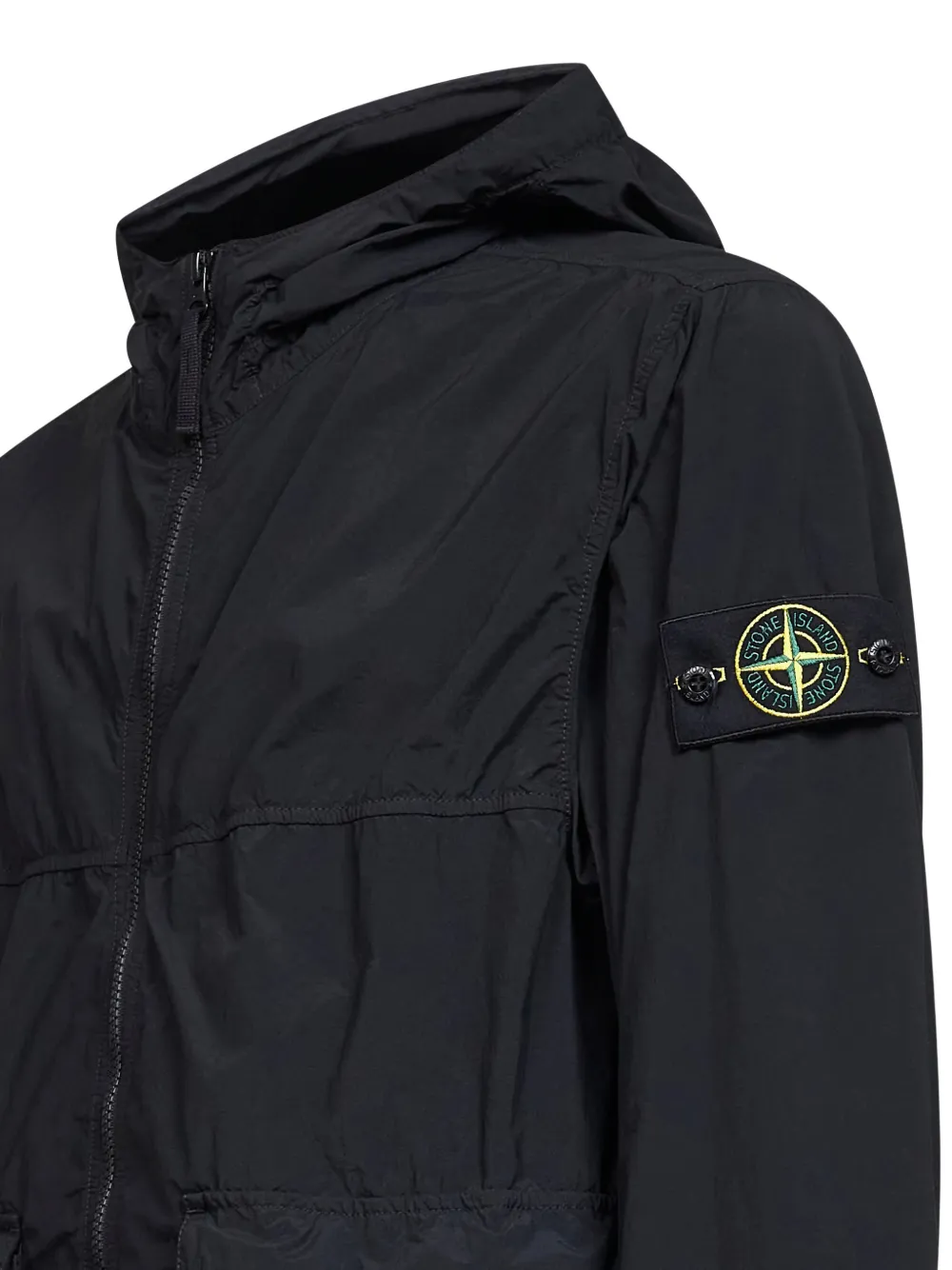 Stone Island Jack met capuchon en logopatch Zwart