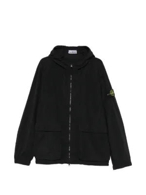 STONE  フーデッドジャケット ブラック Stone Island フーデッド ジャケット | ブラック | FARFETCH JP