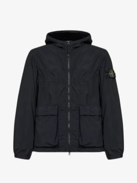 Stone Island hooded patch-pocket jacket