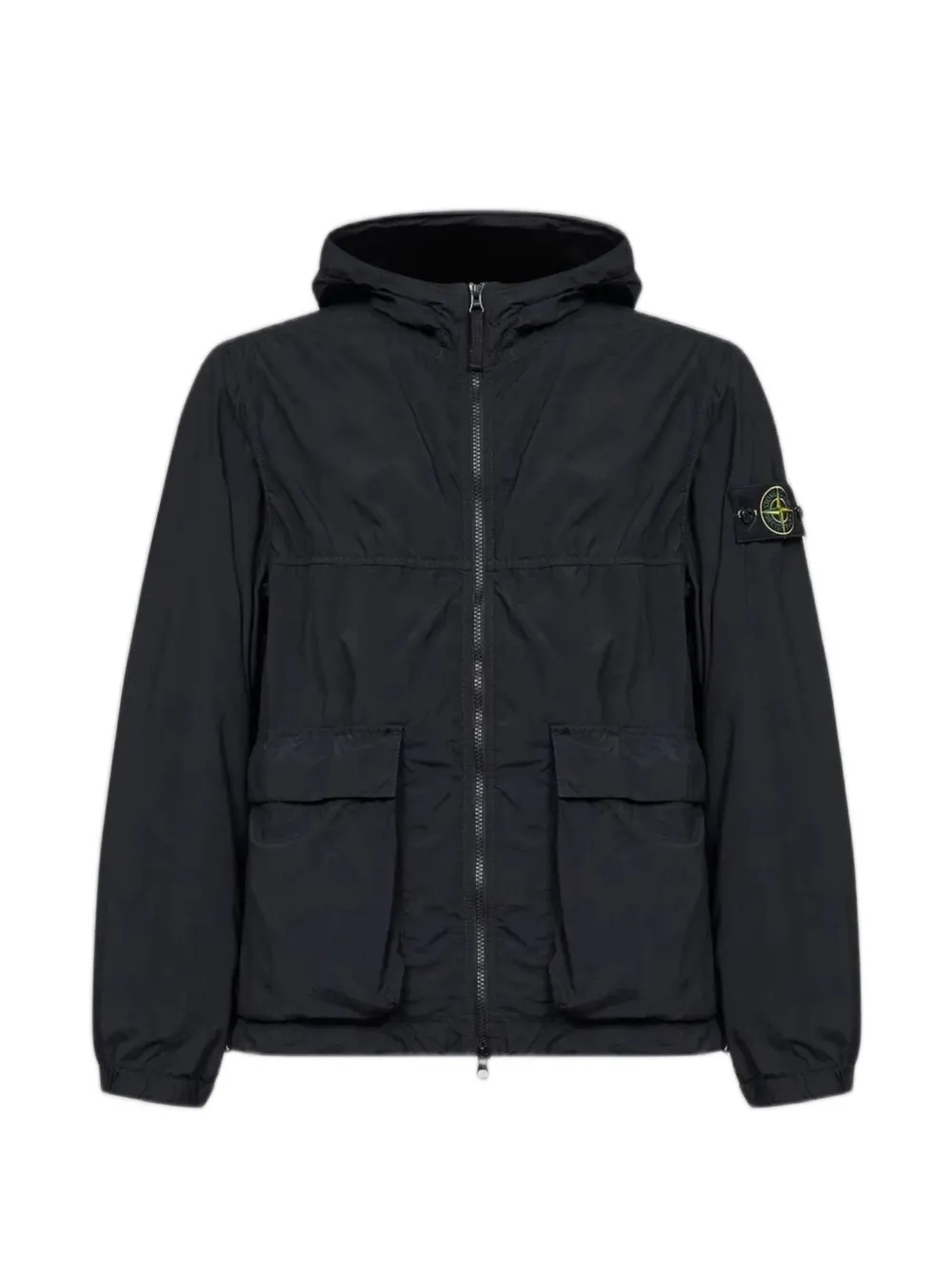 Stone Island 4100112 nylon Smerigliato-TC parka met capuchon Zwart