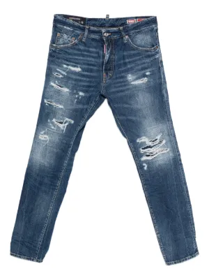 DSQUARED2 ダメージ スリムジーンズ | ブルー | FARFETCH JP